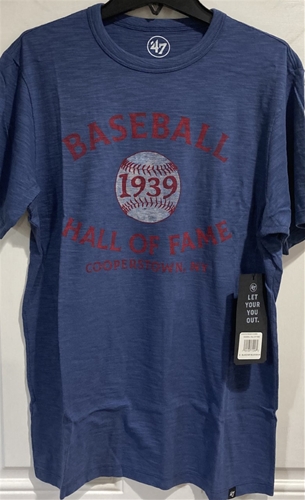 MLB Hall of Fame Cooperstown, NY Bleacher Blue Dual Arc Men's Scrum Tee *SALE*