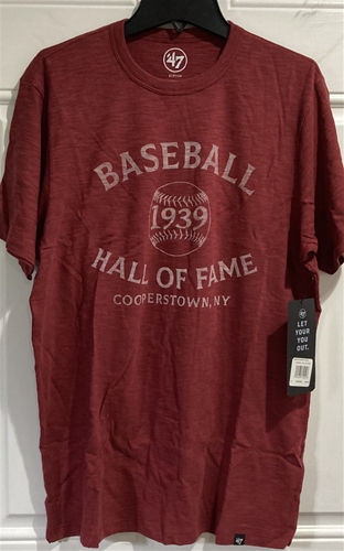 MLB Hall of Fame Cooperstown, NY Cardinal Dual Arc Men's Scrum Tee *SALE*