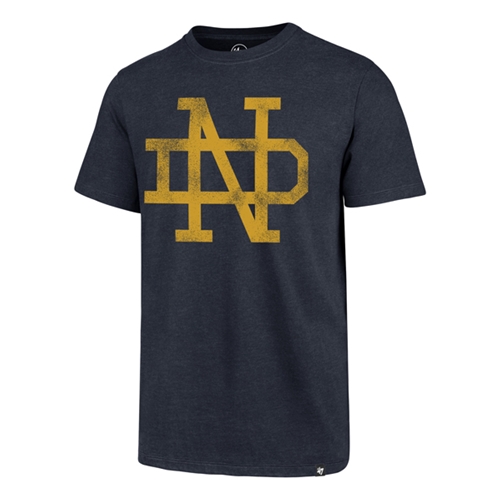 Notre Dame Fighting Irish VINTAGE NCAA Fall Navy Throwback Men's Club T Shirt *SALE* Size M