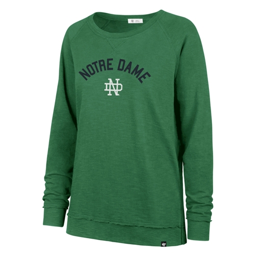 Notre Dame Fighting Irish NCAA VINTAGE Kelly Relaxed Heavy Scrum Women's Crew *SALE* Size S