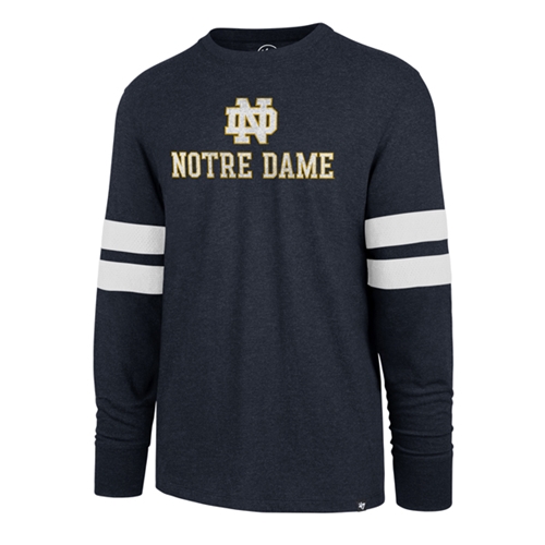 Notre Dame Fighting Irish NCAA Fall Navy Scramble Men's Long Sleeve Club T Shirt *SALE* Size S