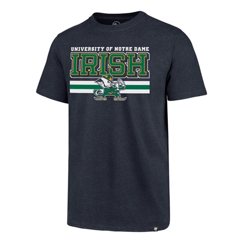 Notre Dame Fighting Irish NCAA Fall Navy Scholastic Stripe Men's Club T Shirt *SALE* Size M