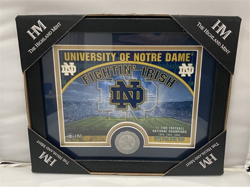 Notre Dame Fighting Irish NCAA 11'' x 9'' Framed & Matted Stadium Photo Mint w/ Coin *SALE*