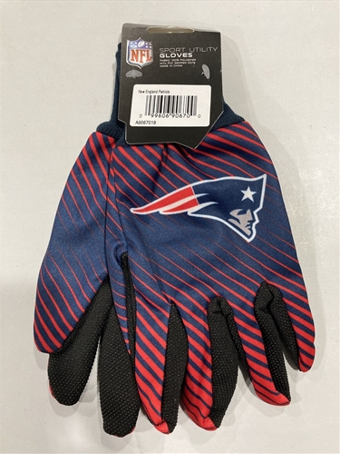 New England Patriots NFL Full Color 2 Tone Sport Utility Gloves - 6ct Lot