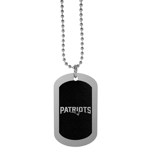 New England Patriots NFL Black Chrome Dog Tag Necklace *CLOSEOUT*