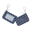 New England Patriots NFL Nylon Polka Dot Coin Purse Key Ring