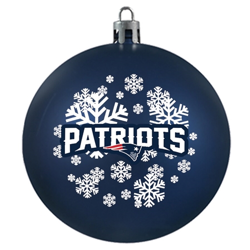 NEW England Patriots NFL Snowflake Blue Shatter-Proof Ball Ornament - 6ct Case *SALE*
