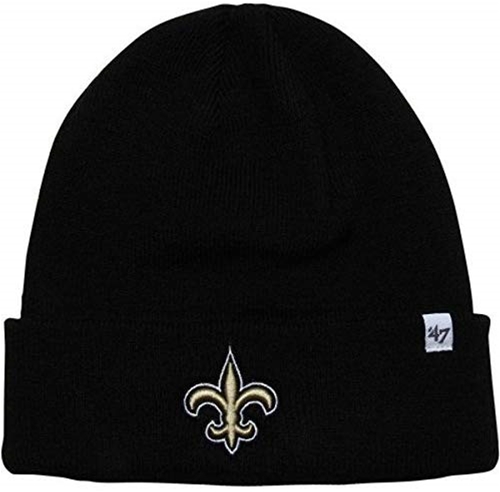 New Orleans Saints NFL Black Raised Knit Cuff Cap