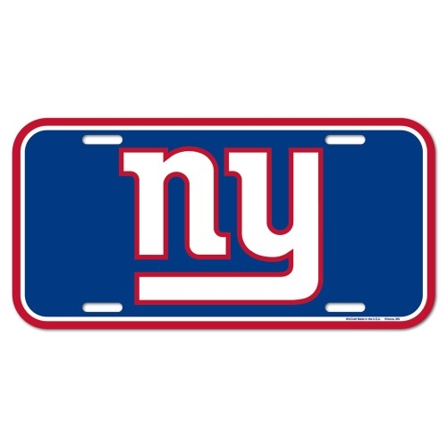 New York Giants NFL Souvenir Blue Plastic LICENSE PLATE