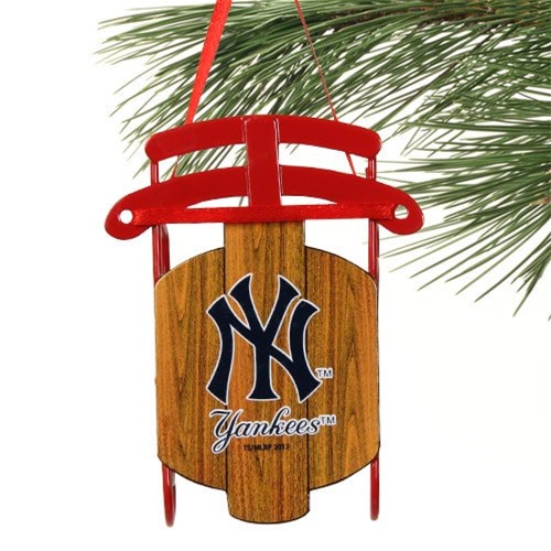 New York YANKEES MLB Metal Sled Ornament *SALE* - 6ct Case 