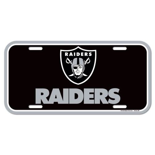 Las Vegas Raiders NFL Souvenir Black Plastic LICENSE PLATE