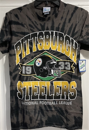 Pittsburgh STEELERS NFL Black Twister Tie Dye Brickhouse Vintage Tubular Men's Tee *NEW* Dozen Lot