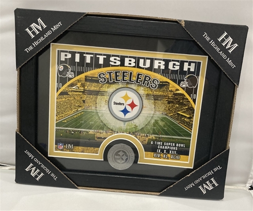 Pittsburgh STEELERS NFL 11'' x 9'' Framed & Matted Stadium Photo Mint w/ Coin *NEW*