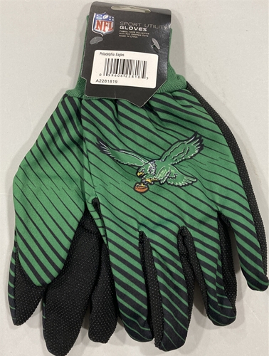 Philadelphia Eagles Legacy NFL Full Color 2 Tone Sport Utility Gloves - 6ct Lot