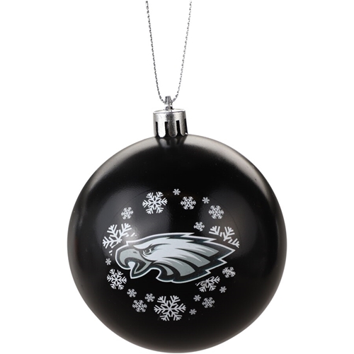 Philadelphia Eagles NFL Snowflake Black Shatter-Proof Ball Ornament - 6ct Case *SALE*