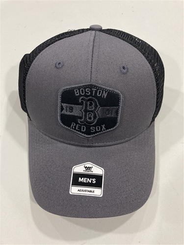 Boston RED SOX MLB Charcoal Mass Gannon Adjustable MVP Mesh Snapback Hat *NEW*