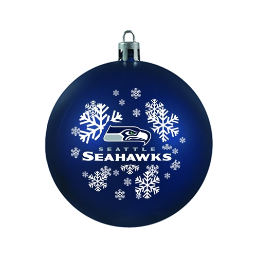 Seattle Seahawks NFL Snowflake Blue Shatter-Proof Ball Ornament - 6ct Case *SALE*