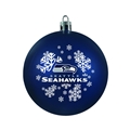 Seattle Seahawks NFL Snowflake Blue Shatter-Proof Ball Ornament - 6ct Case