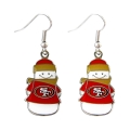San Francisco 49ers Snowman NFL Dangle Earrings
