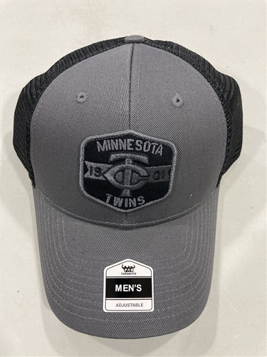 Minnesota Twins MLB Charcoal Mass Gannon Adjustable MVP Mesh Snapback Hat *NEW*