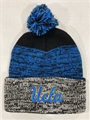 UCLA Bruins NCAA Black Static Knit Cuff Cap w/ Pom *NEW*
