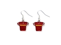 Washington Redskins NFL Glitter Jersey Dangle Earrings