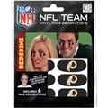 Washington Redskins NFL Vinyl Face Decorations 6 Pack Eye Black Strips *SALE*
