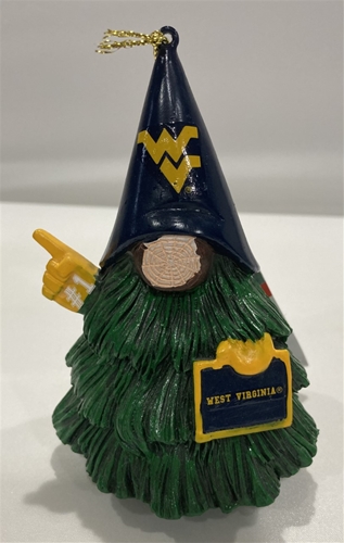 West Virginia Mountaineers NCAA Gnome Tree Character Ornament - 6ct Case *SALE*