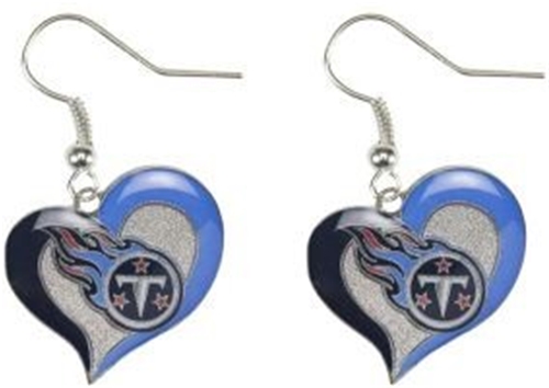 Tennessee Titans NFL Swirl Heart Dangle Earrings *SALE*