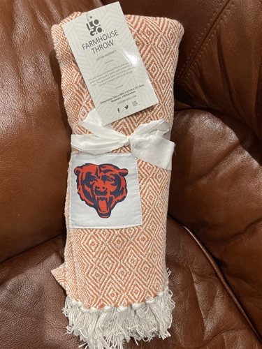 Chicago Bears NFL 50" x 60" Farmhouse Throw Blanket *NEW* - 6ct Case