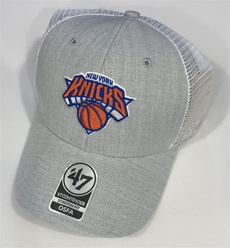 New York Knicks NBA Gray Grantview Mesh Contender Stretch Fit Hat 