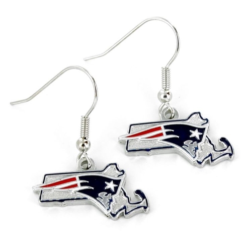 New England Patriots State Design NFL Dangle Earrings