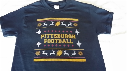 Pittsburgh Football Ugly Christmas Sweater T Shirt - Dozen Lot *CLOSEOUT*