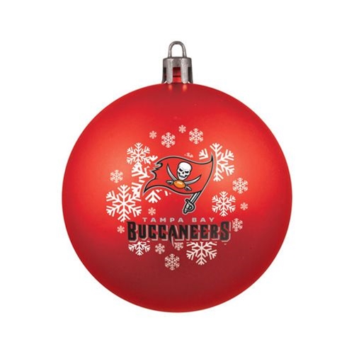 Tampa Bay Buccaneers NFL Snowflake Shatter-Proof Ball Ornament - 6ct Case