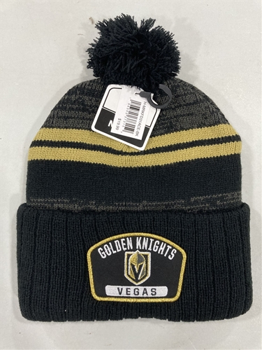 Vegas Golden Knights NHL Black Mass Rockford Knit Cuff Cap w/ Pom *NEW*