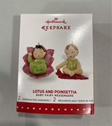 2015 Hallmark LOTUS and POINSETTIA 1st Baby Fairy Messengers Series Keepsake Ornament *NEW*