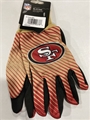 San Francisco 49ers NFL Full Color 2 Tone Sport Utility Gloves - 6ct Lot