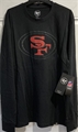 San Francisco 49ers NFL Jet Black Pop Shadow Super Rival Men's Long Sleeve Tee *LAST ONE* - Lot of 13