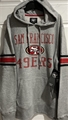 San Francisco 49ers NFL Slate Grey Double Block Sleeve Stripe Men's Fleece Hoodie *SALE* Size XL
