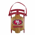 San Francisco 49ers NFL Vintage Metal Sled Ornament - 6ct Case
