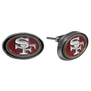 San Francisco 49ers NFL Silver Stud Earrings *NEW*