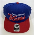 Philadelphia 76ers NBA Royal Crosstown Script Two Tone Captain Adjustable Snapback Hat *NEW*