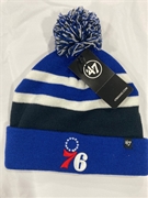 Philadelphia 76ers NBA Royal State Line Knit Cuff Pom *NEW*