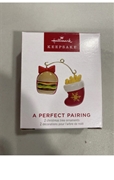 2023 Hallmark MINI Perfect Pairing Burger and Fries Keepsake 2 Ornaments *NEW*