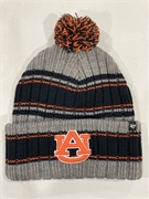 Auburn Tigers NCAA Dark Gray Rexford Knit Cuff Cap w/ Pom *NEW*