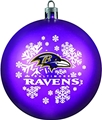 Baltimore Ravens NFL Snowflake Shatter-Proof Ball Ornament - 6ct case