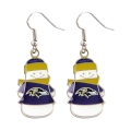 Baltimore Ravens Snowman NFL Silver Dangle Earrings