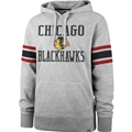 Chicago Blackhawks NHL Slate Grey Double Block Sleeve Stripe Men's Fleece Hoodie *NEW* Size 3XL
