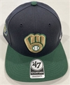 Milwaukee Brewers MLB Navy Sure Shot Two Tone Captain Adjustable Snapback Hat *NEW*