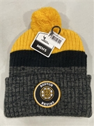 Boston Bruins NHL Gold Mass Freezer Knit Cuff Cap w/ Pom *NEW*